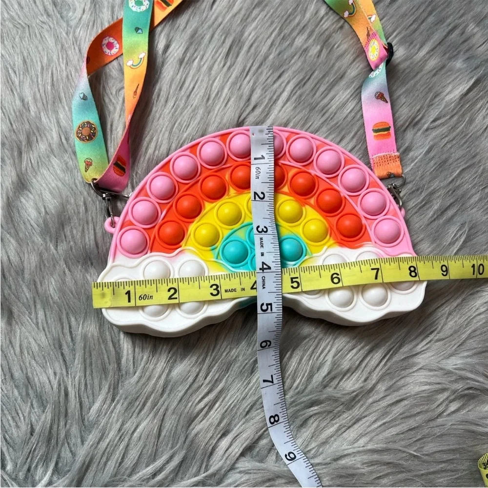 Girls Fidget Rainbow Multicolored Pop Rubber Purse